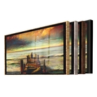 Quadro Decorativo Paisagem Reflexão Com Moldura Preta E Vidro