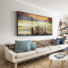 Quadro Decorativo Paisagem Reflexão Com Moldura Preta E Vidro