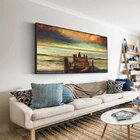 Quadro Decorativo Paisagem Reflexão Com Moldura Preto 150x80