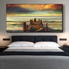 Quadro Decorativo Paisagem Reflexão Com Moldura Preto 200x120