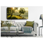 Quadro Decorativo Paisagem Rio Barranco Arvore Por Do Sol 55x