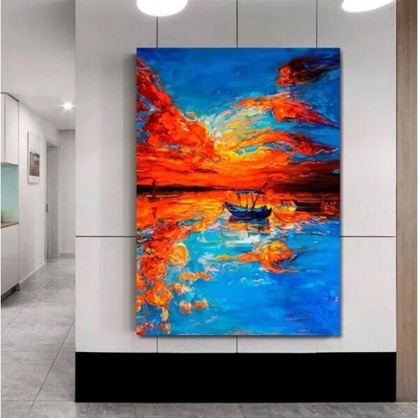 Quadro Decorativo Paisagem Sailing In Paradise - 90x60cm
