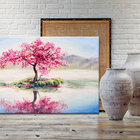 Quadro Decorativo Paisagem Sakura Isle - 100x70 Cm