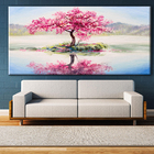 Quadro Decorativo Paisagem Sakura Isle - 100x70 Cm
