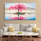 Quadro Decorativo Paisagem Sakura Isle - 90x60 Cm