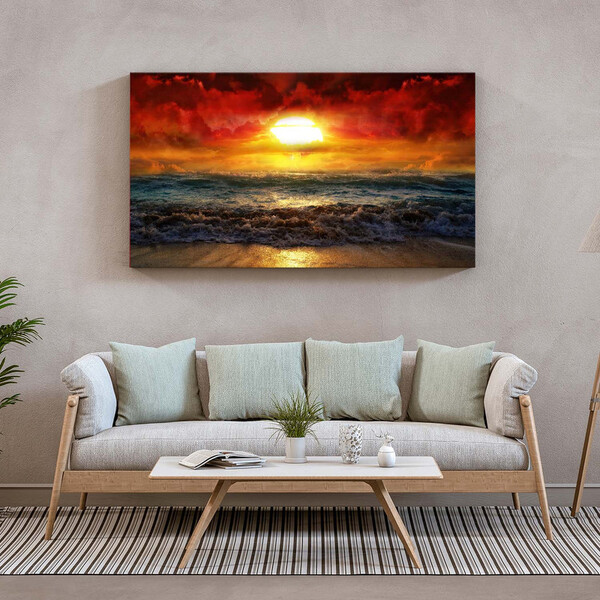 Quadro Decorativo Paisagem Sunset Beach - 180x120 Cm
