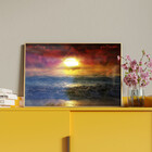 Quadro Decorativo Paisagem Sunset Beach Com Moldura E Vidro D