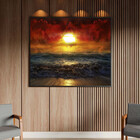 Quadro Decorativo Paisagem Sunset Beach Com Moldura Preto - 2