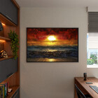 Quadro Decorativo Paisagem Sunset Beach Com Moldura Preto - 9