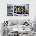 Quadro Decorativo Paisagem Trem Sobre Trilhos 3 Peças Sala