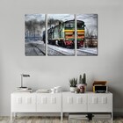 Quadro Decorativo Paisagem Trem Sobre Trilhos 3 Peças Sala
