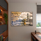 Quadro Decorativo Paisagem Umbrella Gold Com Moldura E Vidro
