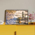 Quadro Decorativo Paisagem Umbrella Gold Com Moldura E Vidro