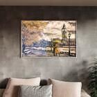 Quadro Decorativo Paisagem Umbrella Gold Com Moldura E Vidro