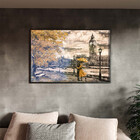 Quadro Decorativo Paisagem Umbrella Gold Com Moldura E Vidro
