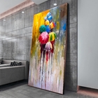 Quadro Decorativo Paisagem Umbrella Paint Com Moldura Marrom