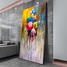 Quadro Decorativo Paisagem Umbrella Paint Com Moldura Marrom