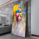 Quadro Decorativo Paisagem Umbrella Paint Com Moldura Marrom