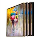 Quadro Decorativo Paisagem Umbrella Paint Com Moldura Prata E