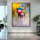 Quadro Decorativo Paisagem Umbrella Paint Com Moldura Preta E