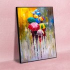 Quadro Decorativo Paisagem Umbrella Paint Com Moldura Preto 1
