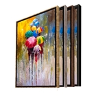 Quadro Decorativo Paisagem Umbrella Paint Com Moldura Preto 1