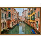 Quadro Decorativo Paisagem Veneza Sem Vidro Marrom