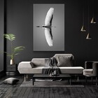 Quadro Decorativo Paisagem Voo Da Garça Sem Moldura 90x140 Se