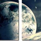 Quadro Decorativo Paisagens Planetas 2 Peças