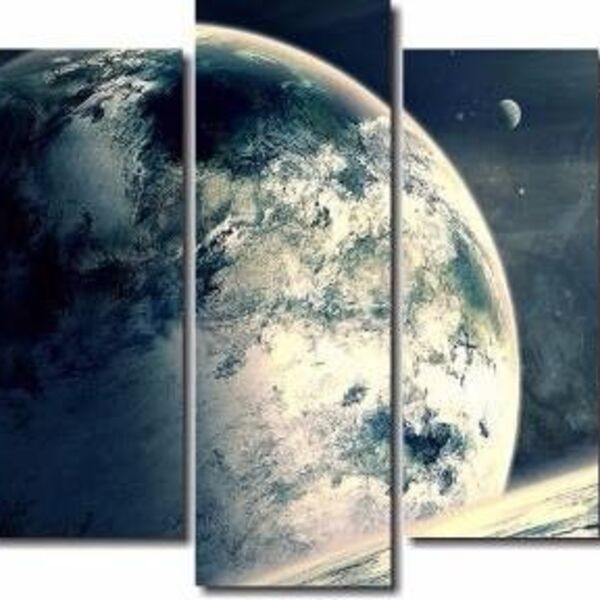 Quadro Decorativo Paisagens Planetas 5 Peças