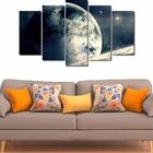 Quadro Decorativo Paisagens Planetas 5 Peças