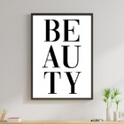 Quadro Decorativo Palavra Beauty 24x18cm Moldura:madeira Bran