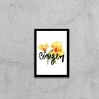 Quadro Decorativo Palavra Coragem 45x34cm A3 (45 X 34)