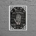 Quadro Decorativo Palm Readings 24x18cm Moldura:madeira Branca