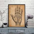 Quadro Decorativo Palma Da Mão 33x24cm Moldura:madeira Preta