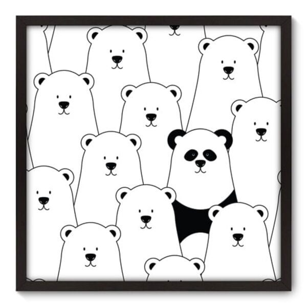 Quadro Decorativo - Panda - 70cm X 70cm - 025qnsdp