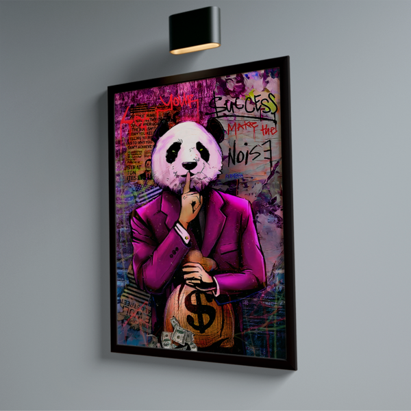 Quadro Decorativo Panda Cash