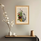 Quadro Decorativo Papoula Vintage 33x24cm Moldura Preta