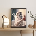 Quadro Decorativo Para Banheiro Corujinha 24x18cm - Com Vidro