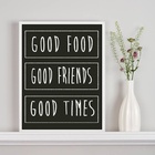 Quadro Decorativo Para Cozinha Food E Friends 33x24cm - Com V