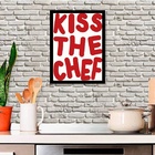 Quadro Decorativo Para Cozinha Kiss The Chef 45x34cm Moldura