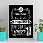 Quadro Decorativo Para Cozinha Pequena 33x24cm Moldura:madeir