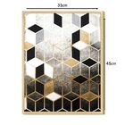 Quadro Decorativo Para Geométrico Black Formas Gold Dourado Q