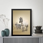 Quadro Decorativo Para Lavanderia - Zebra 45x34cm Moldura Pre