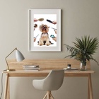 Quadro Decorativo Para Pet Shop - 60x48cm Moldura:madeira Bra