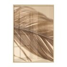 Quadro Decorativo Para Quarto Bege Pena Minimalista Delicado