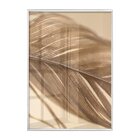 Quadro Decorativo Para Quarto Bege Pena Minimalista Delicado