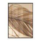 Quadro Decorativo Para Quarto Bege Pena Minimalista Delicado