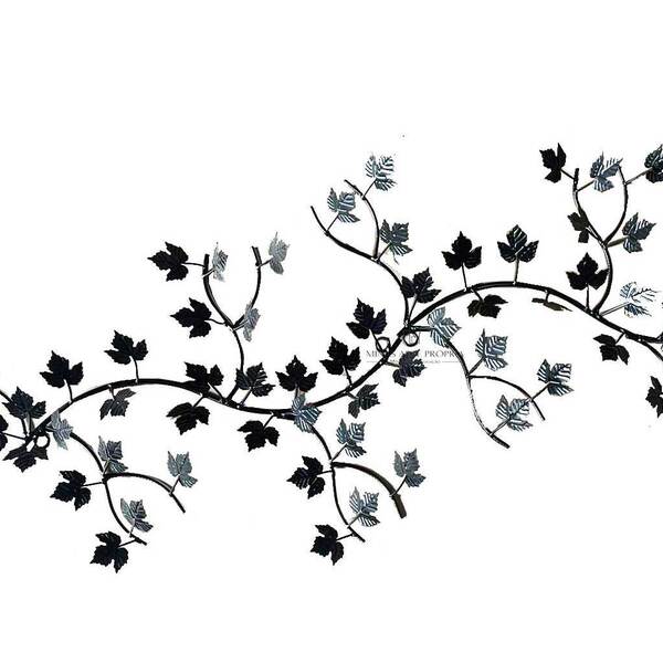 Quadro Decorativo Parede Preto Folhagens 3d