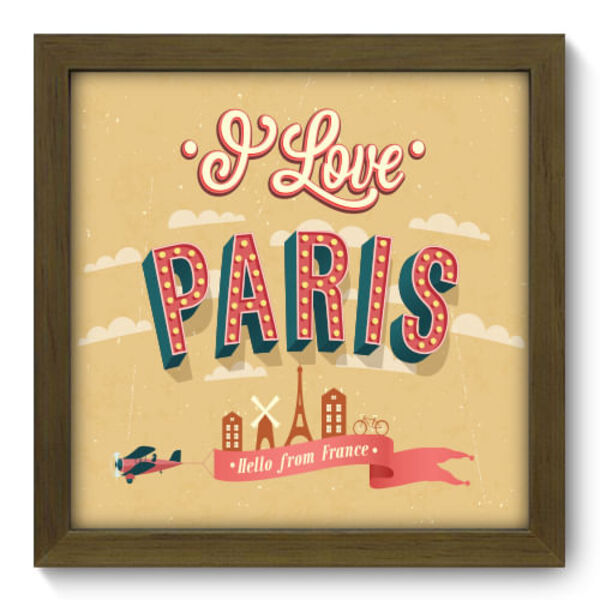 Quadro Decorativo - Paris - 22cm X 22cm - 039qdmm